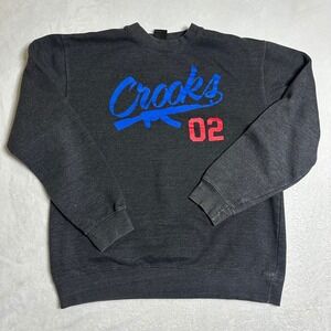 Crooks & Castles Team Crooks 02 Crewneck Sweatshirt Men's Large Charcoal Gray